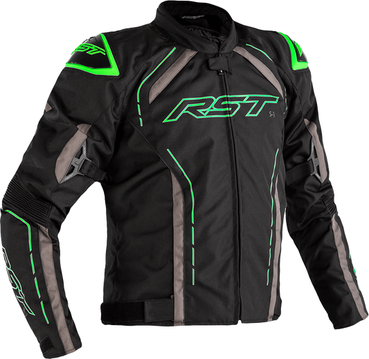 Rst S1 Ce Jacket Blk/Gry/Neon Grn Textile Md