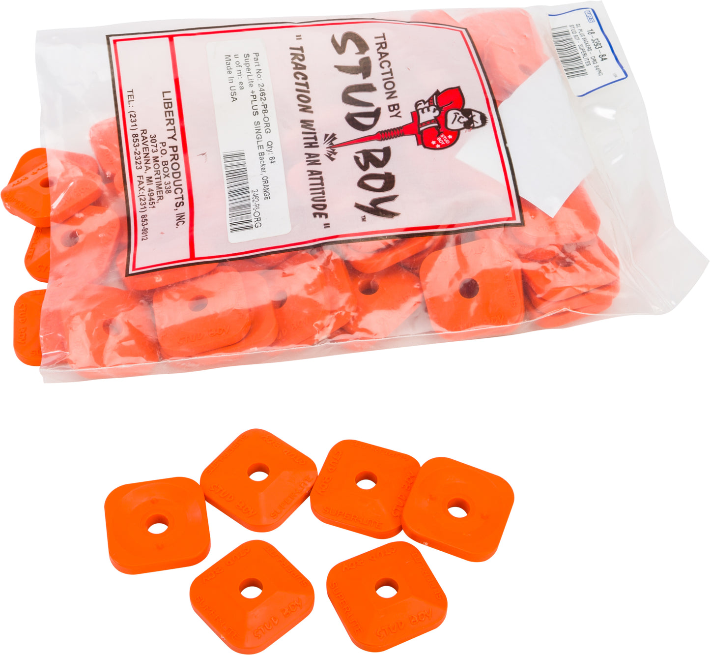 Stud Boy Super-Lite Plus Backers Orange 84/Pk