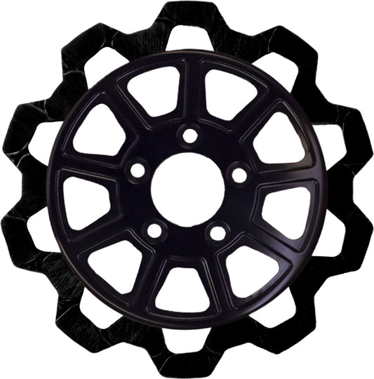 Lyndall Brakes 9 Spoke Rotor Front Blk/Blk Bow Tie 11.5"