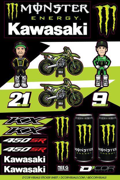 D-Cor Kawasaki Decal Sheet