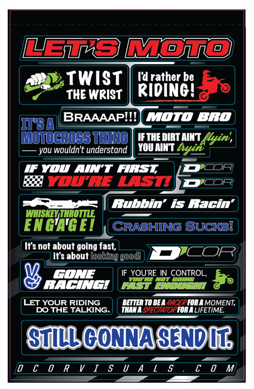 D-Cor Kids Moto Talk Decal Sheet