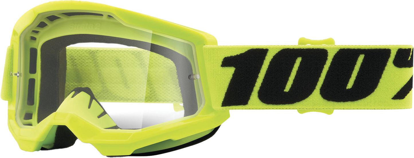 100-Percent Strata 2 Junior Goggle Fluo Yellow Clear Lens