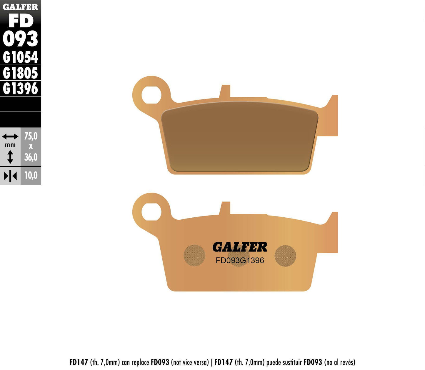 Galfer Brake Pads Sintered Fd093G1396