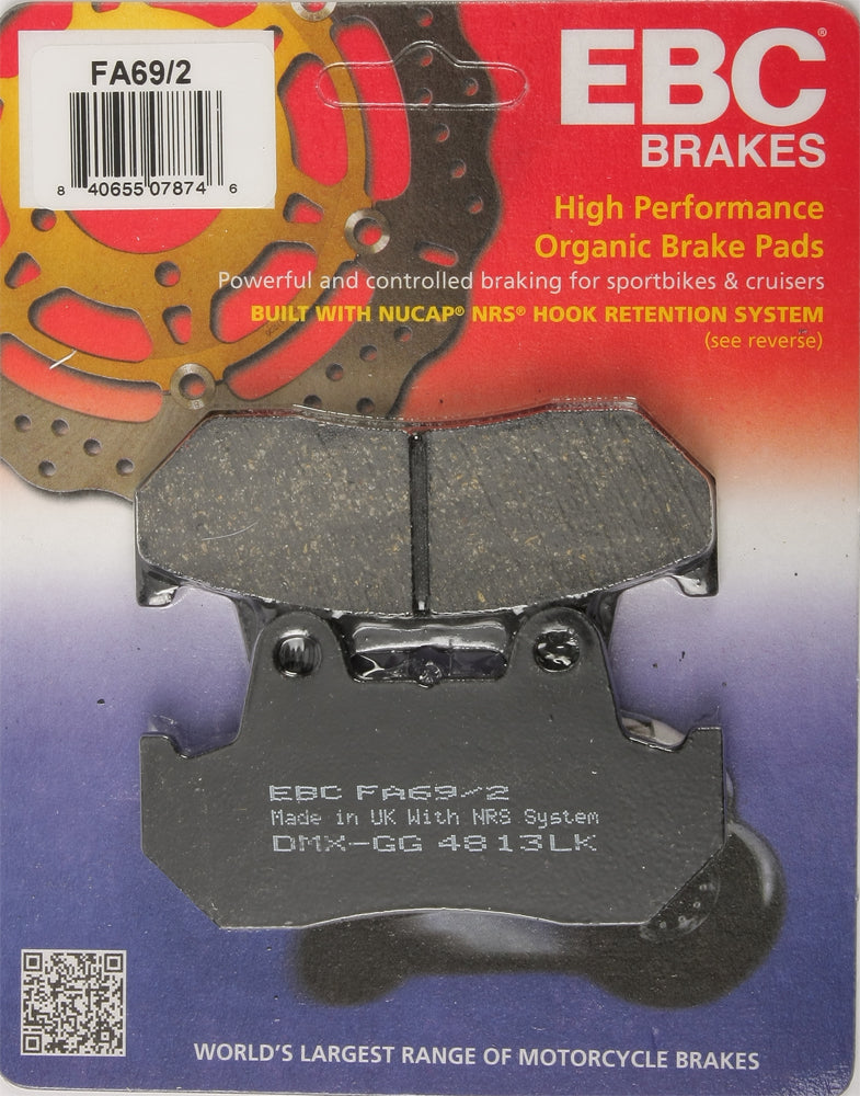 Ebc Brake Pads Fa69/2 Organic