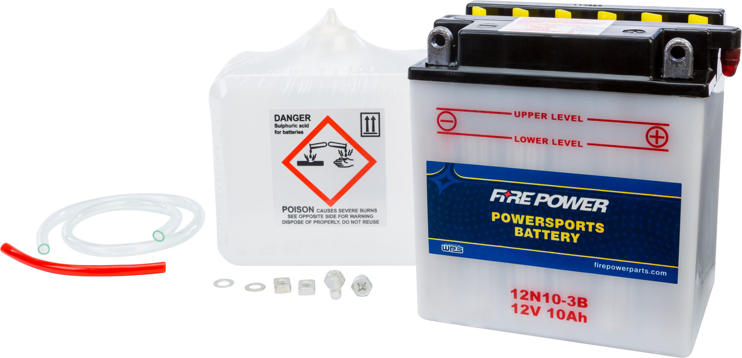 Fire Power Battery W/Acid 12N10-3B 12V