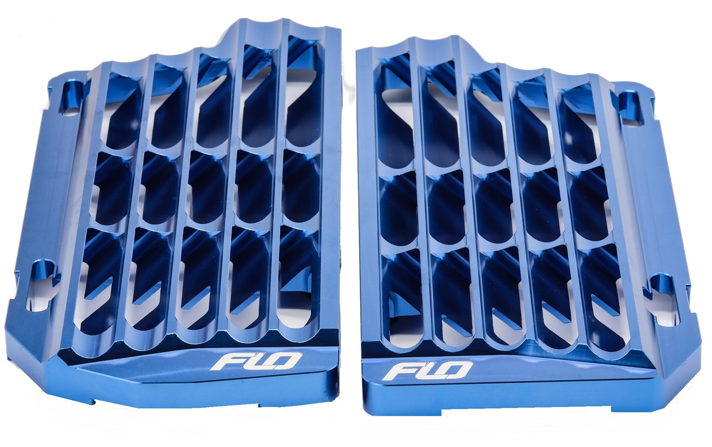 Flo Motorsports High Flow Radiator Braces Blue • #122-8087