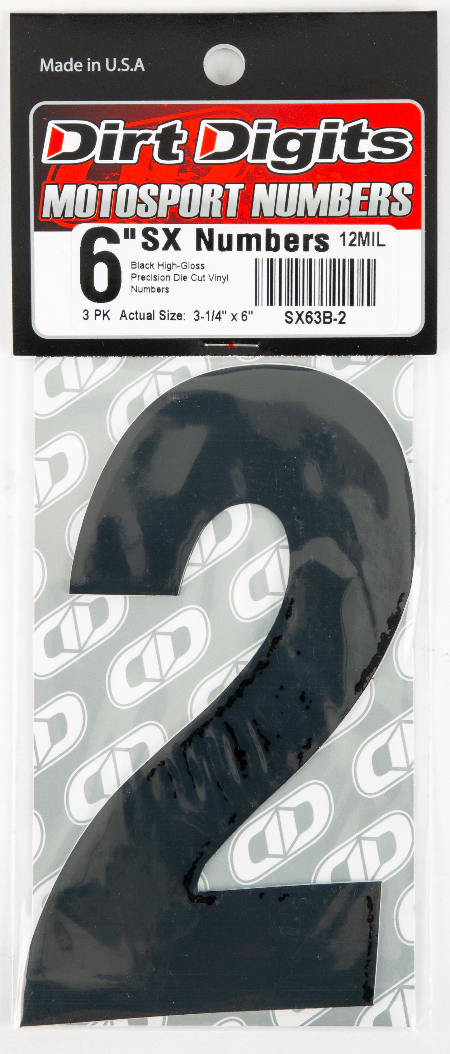 Dirt Digits #2 6" Black Super X Digits 3/Pk