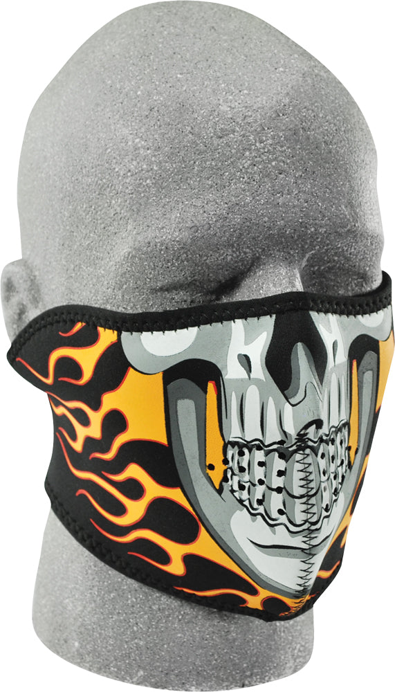 Zan Half Face Mask Burning Skull