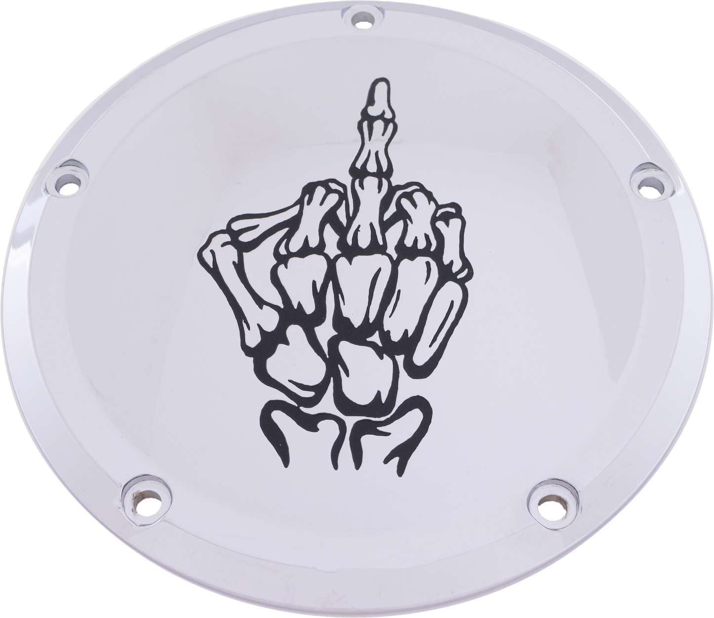 Custom Engraving 6   M8 Softail Derby Cover Bone Finger Chrome