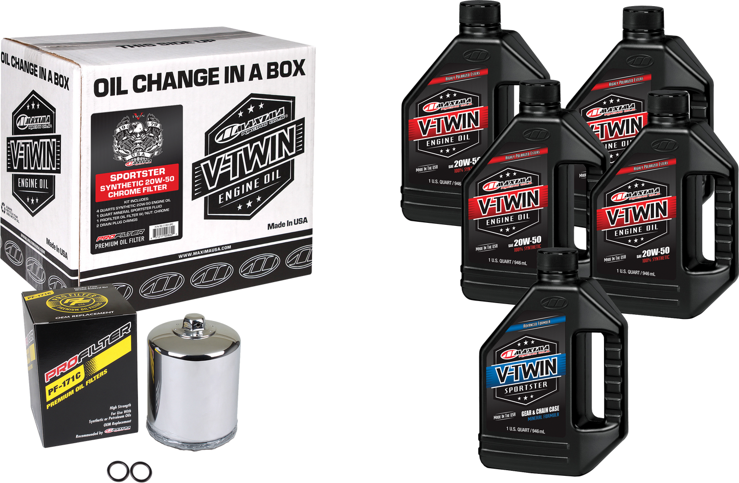 Maxima V-Twin Oil Change Kit
