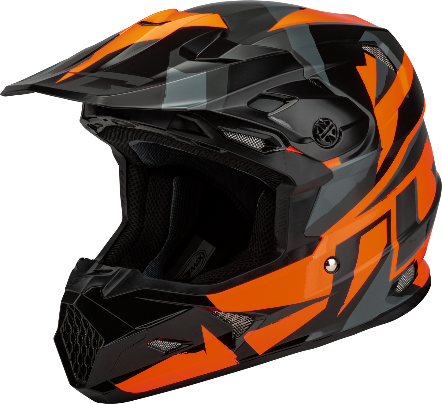 Gmax Mx-96 Splinter Helmet Black/Orange Lg