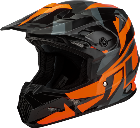 Gmax Mx-96 Splinter Helmet Black/Orange Lg