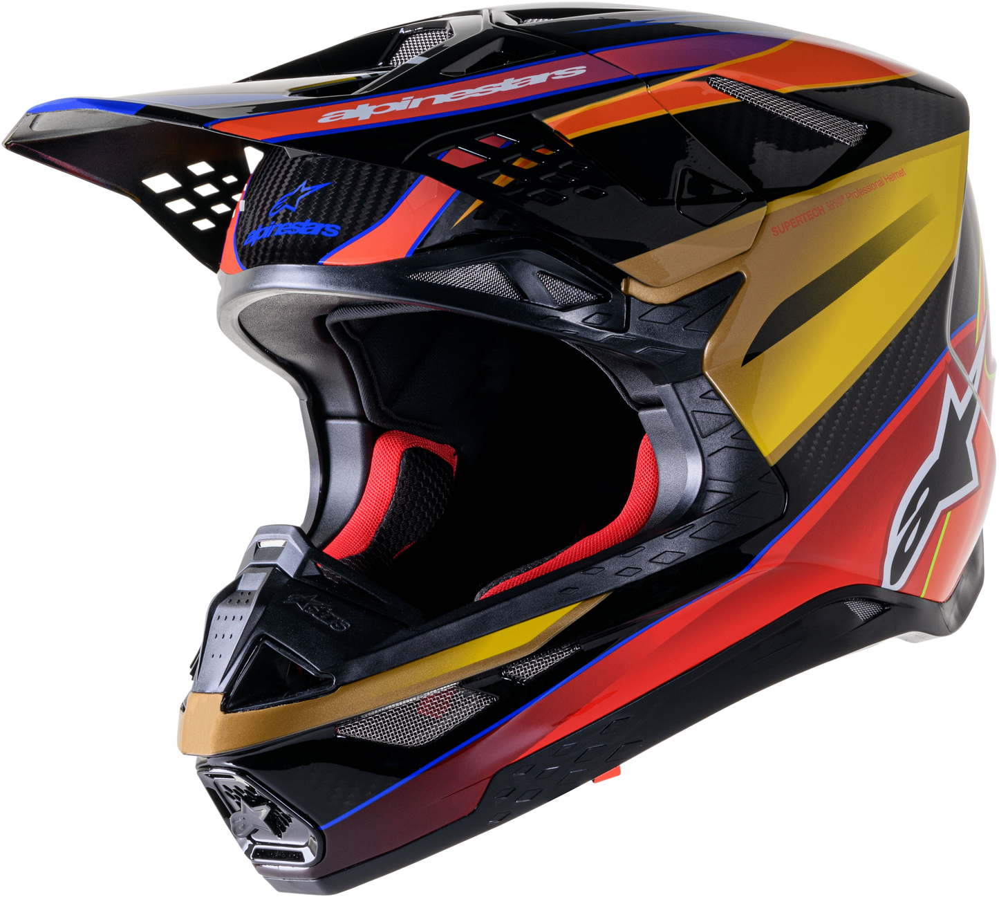 Alpinestars Supertech S-M10 Era Helmet Gold Ylw/Rio Red Glossy Lg