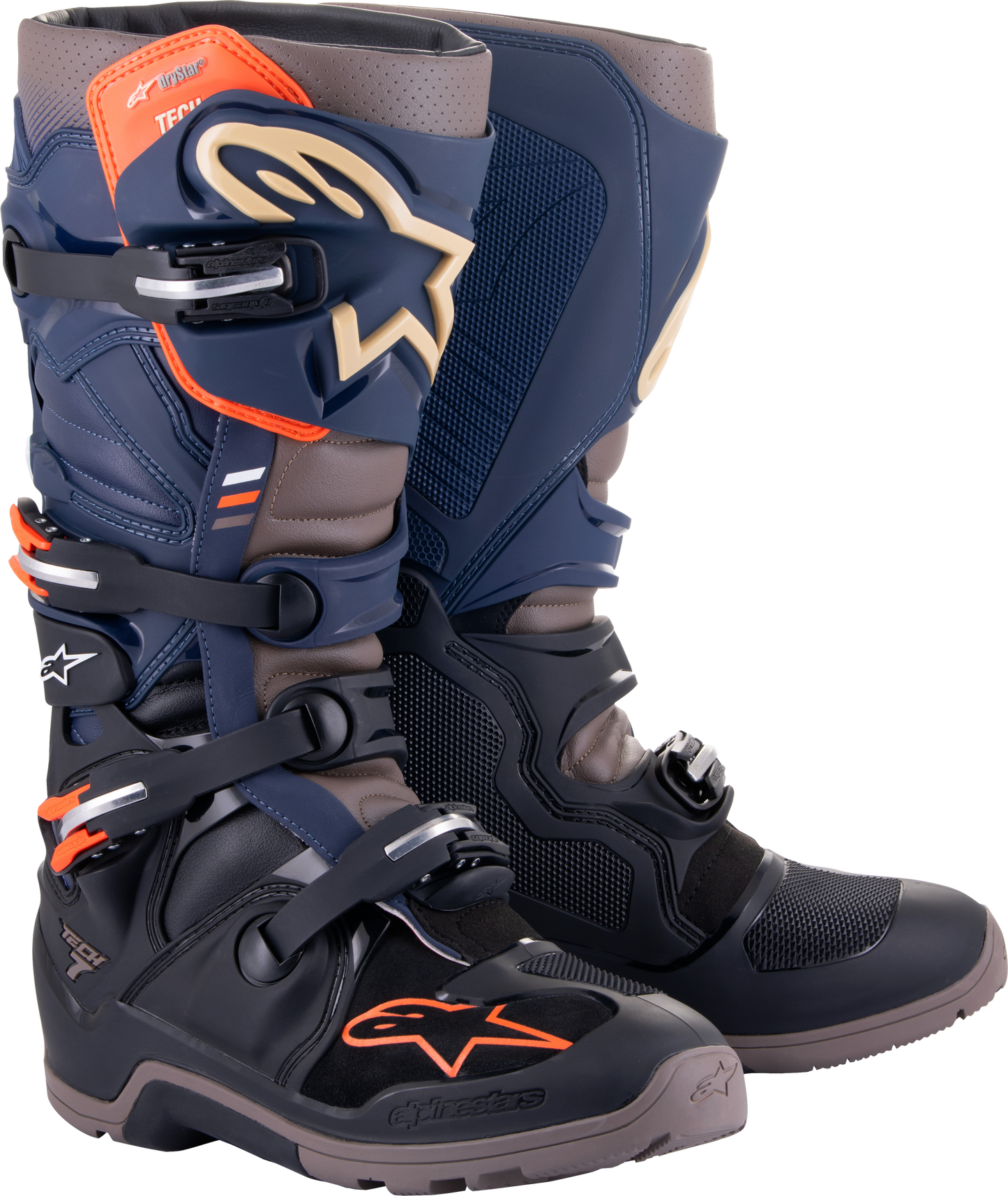 Alpinestars Tech 7 Enduro Drystar Boots Blk/Ngt Nvy/Wm Grey Sz 6