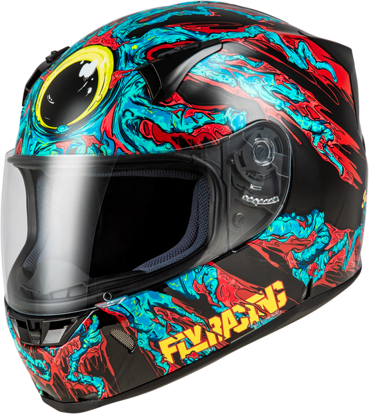 Fly Racing Revolt Space Creep Helmet Light Blue/Black/Red Xs