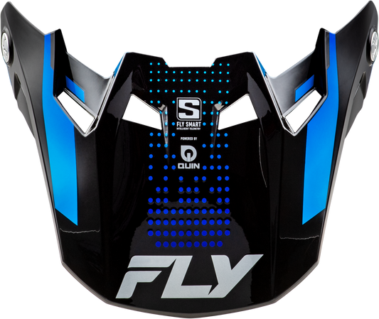 Fly Racing Formula S Carbn Protocol Visor Black Carbon/Blue Yl/Sm