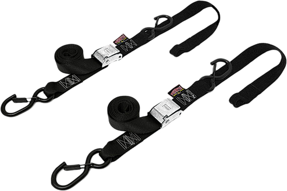 Powertye 1 1/2" Fat Ratchet Straps w/Soft Tye & Secure Hooks