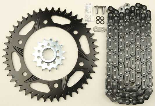 Vortex Sprocket/Chain Kit Stl/Stl 16/47T Sil Rx3 520-116L Blk