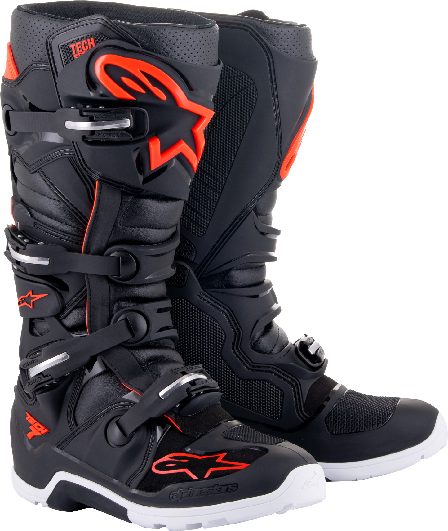 Alpinestars Tech 7 Enduro Boots Black/Red Fluo Sz 5