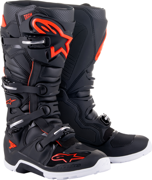 Alpinestars Tech 7 Enduro Boots Black/Red Fluo Sz 5