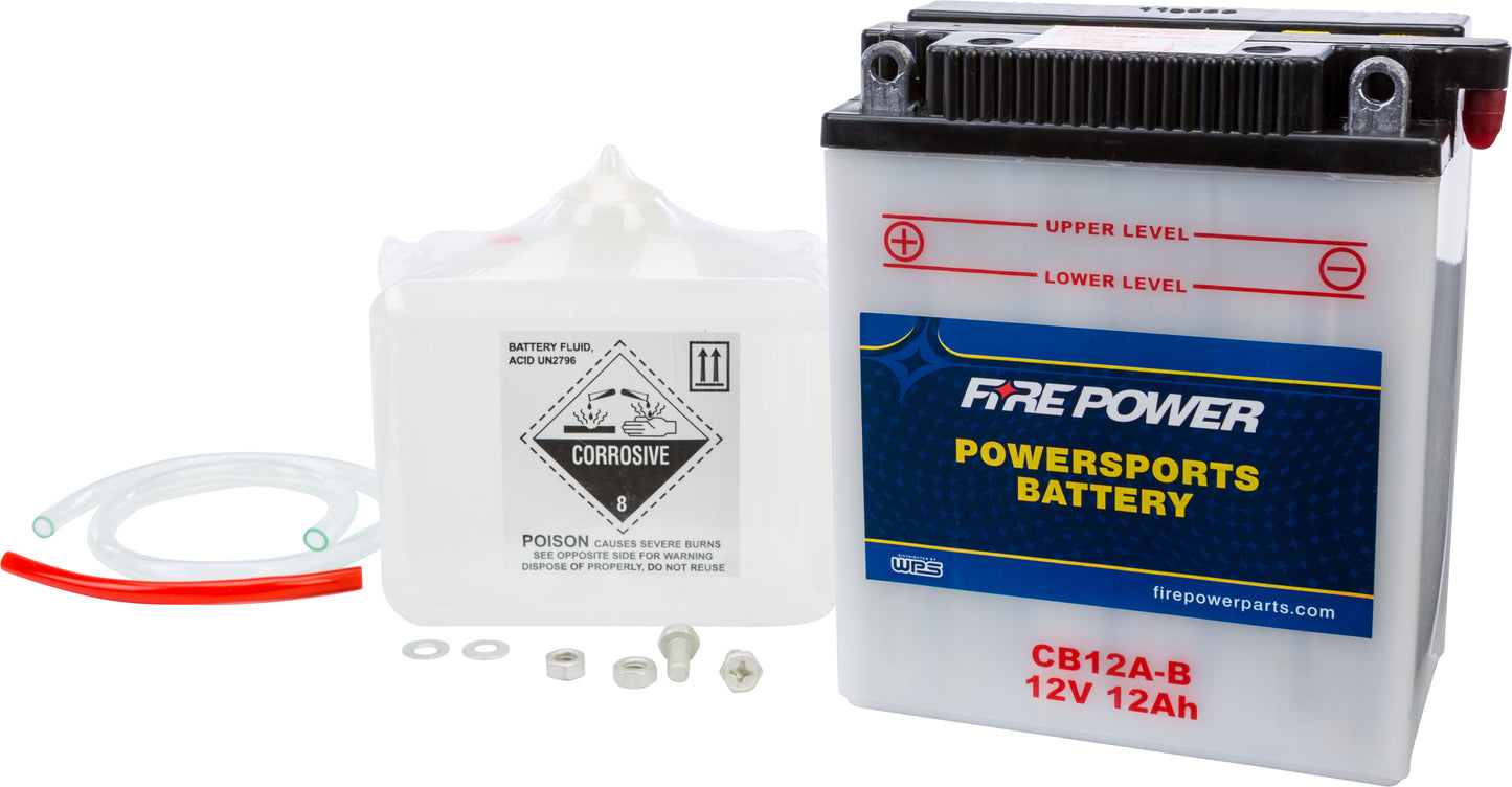 Fire Power Battery W/Acid Cb12A-B 12V Heavy Duty