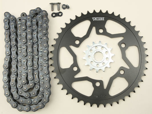 Vortex Sprocket/Chain Kit Stl/Stl 14/46T Sil Sx3 520-114L Blk