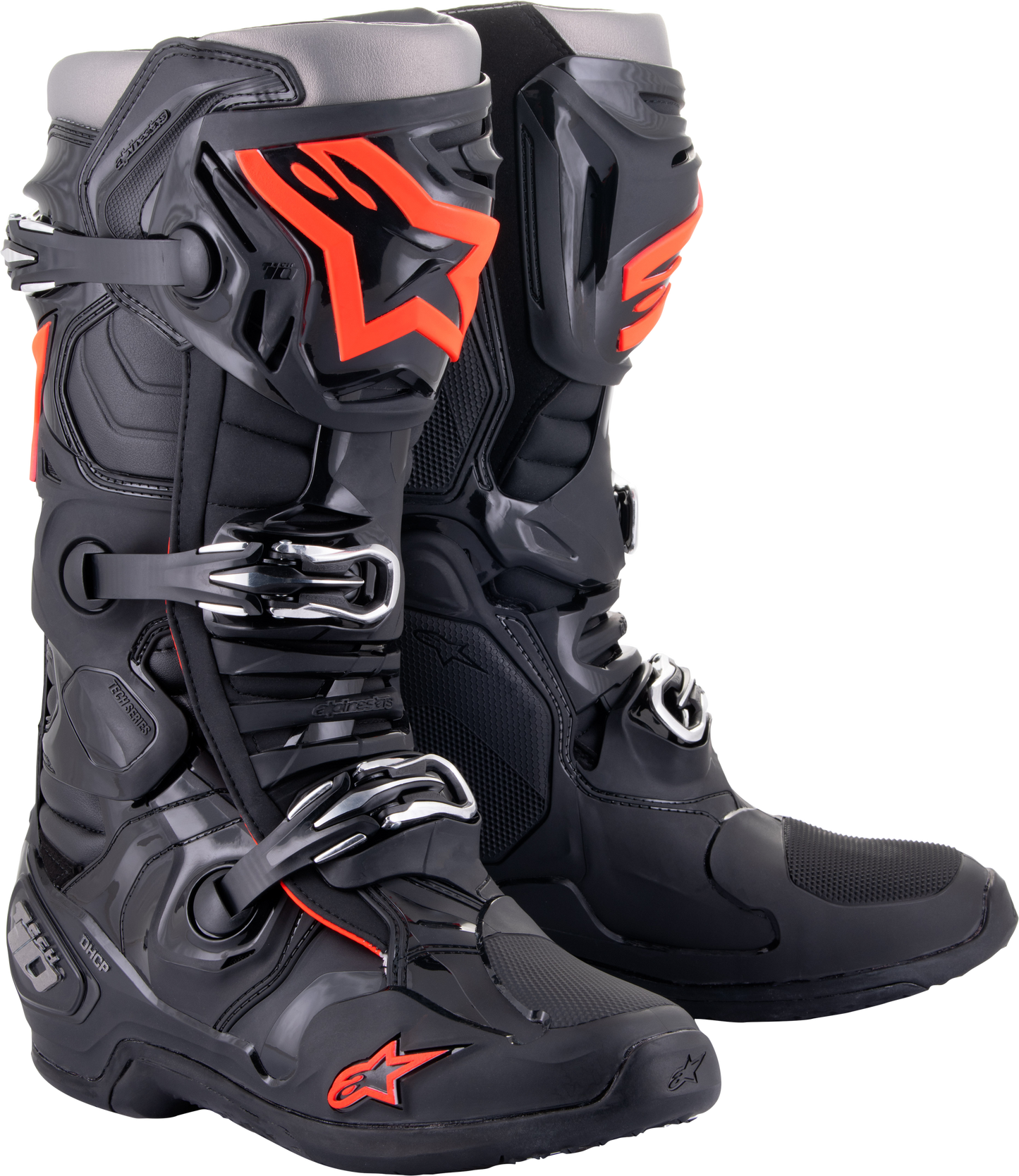 Alpinestars Tech 10 Boots Black/Red Fluo Sz 8