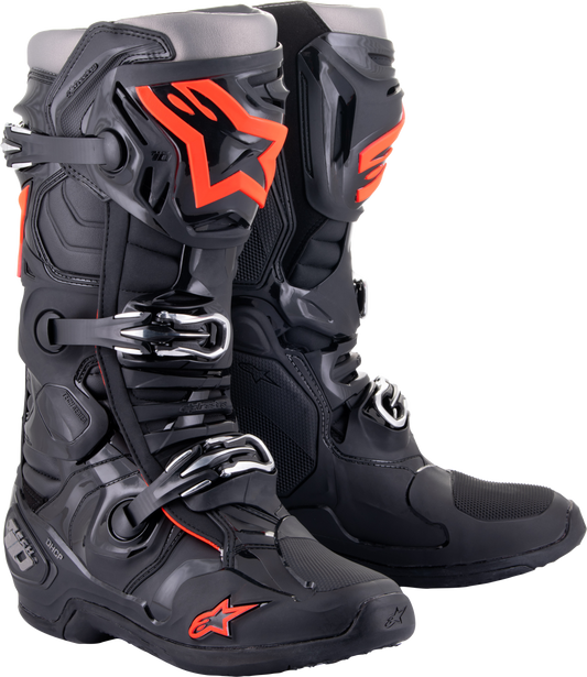 Alpinestars Tech 10 Boots Black/Red Fluo Sz 8