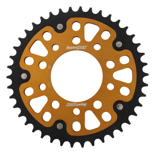 Supersprox Rear Stealth Sprocket Alu/Stl 42T-525 Gld Hon/Tri