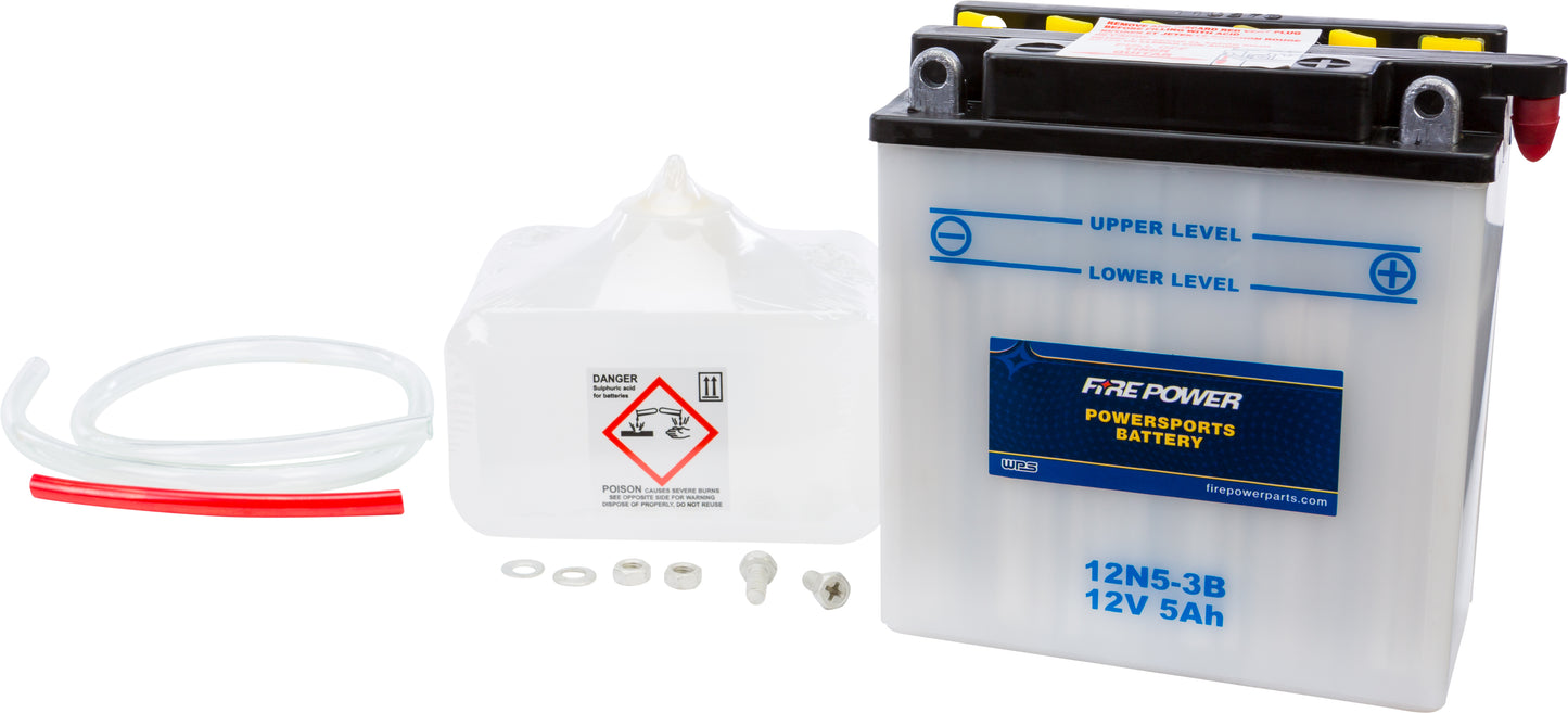 Fire Power Battery W/Acid 12N5-3B 12V