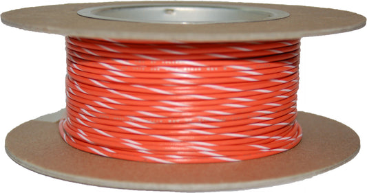 Namz Custom Cycle 100' Spool 20-Gauge Wire (Orange/White Stripe)