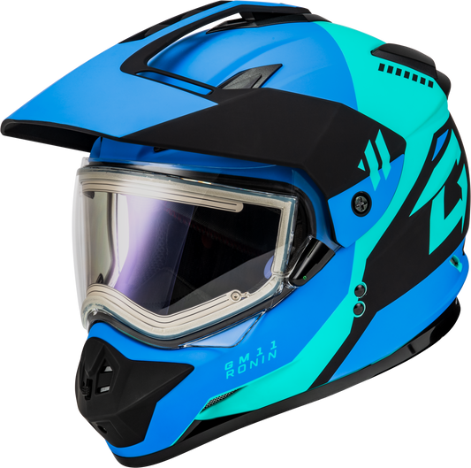 Gmax Gm-11S Ronin Snow Helmet W/ Elec Shield Matte Blk/Blue 3X