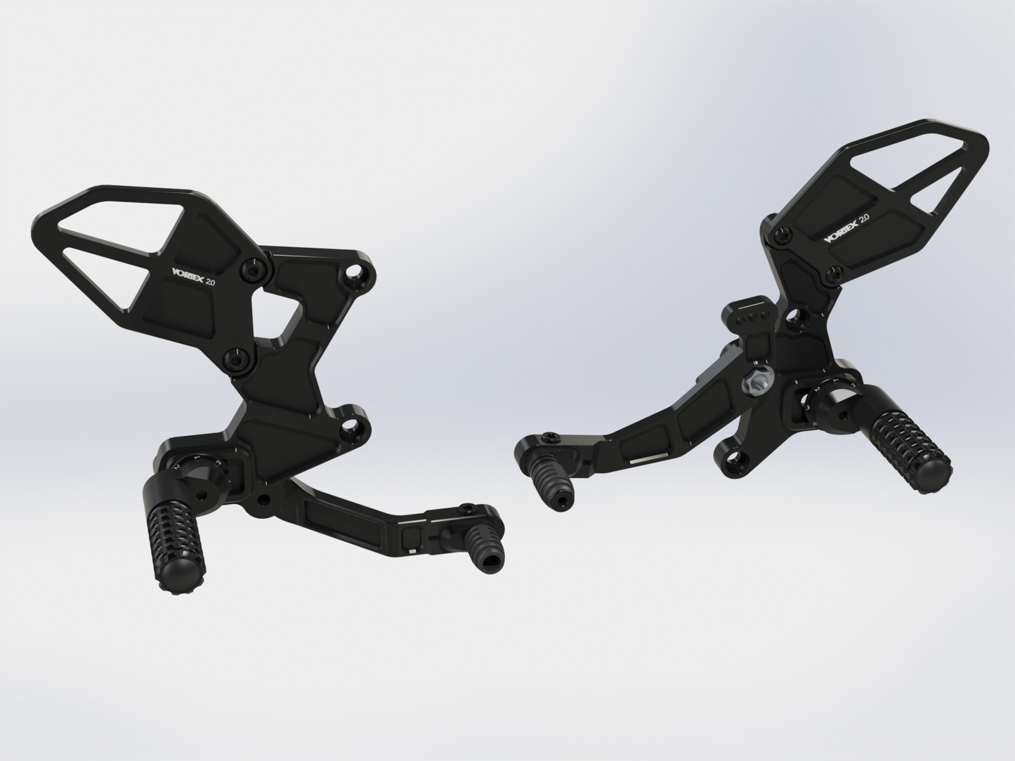 Vortex Rear Set Complete Blk Kaw • #3-RS433K