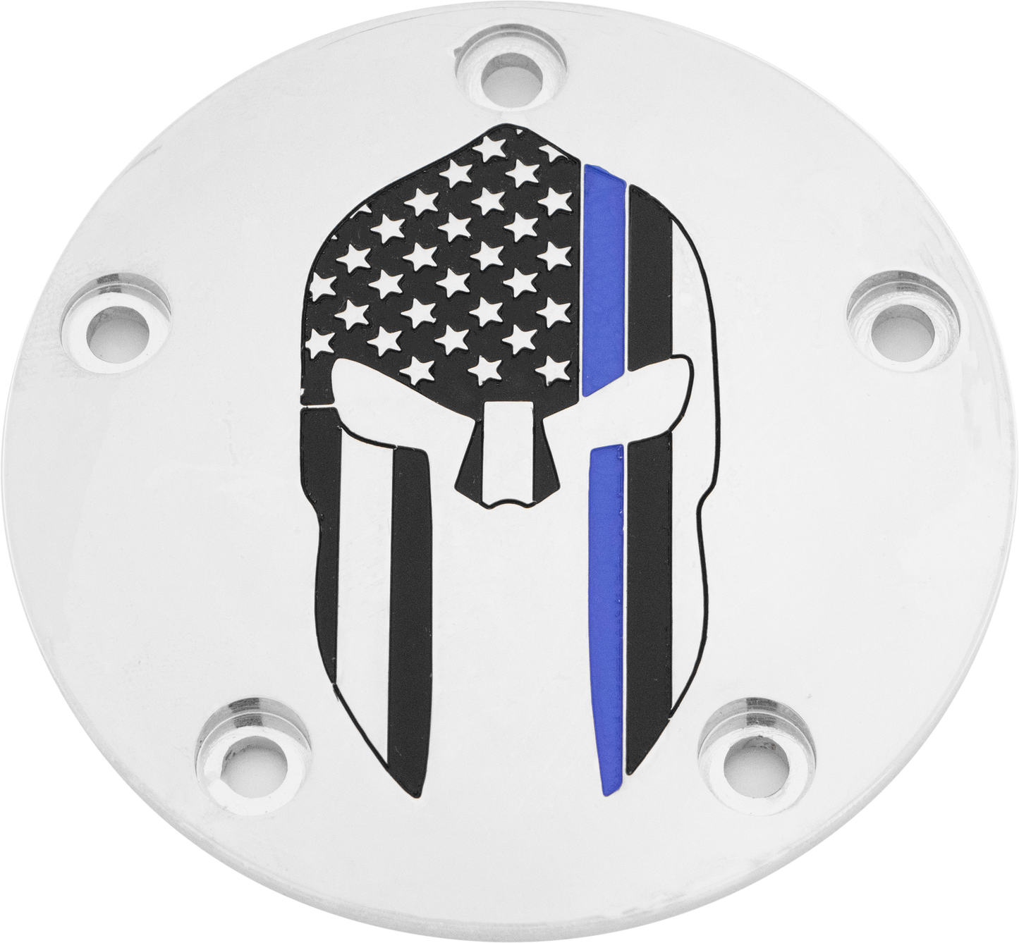 Custom Engraving Tc Timer Cover Sparta Blue Line Chrome