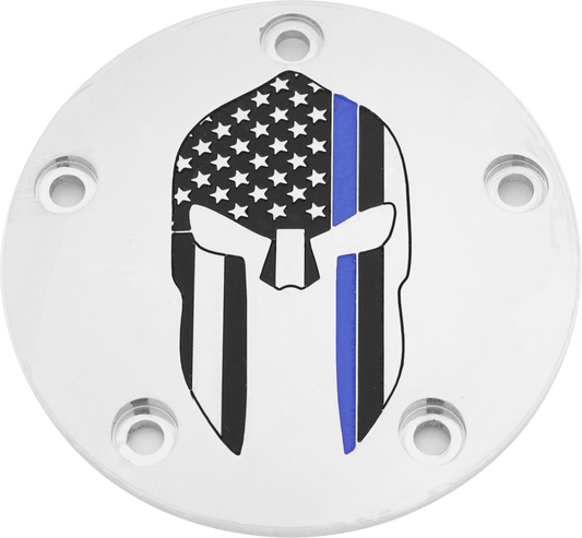 Custom Engraving Tc Timer Cover Sparta Blue Line Chrome