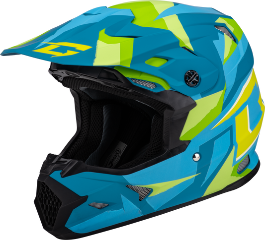 Gmax Mx-96 Splinter Helmet Matte Blue/Green Lg