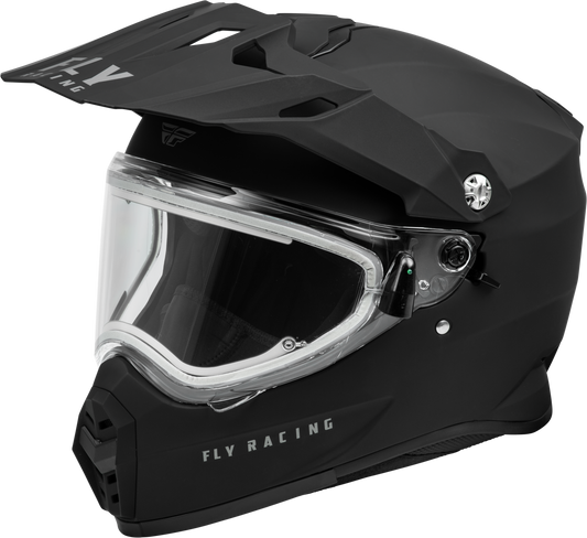 Fly Racing Trekker Cw Solid Helmet Elec Shld Matte Black Xs