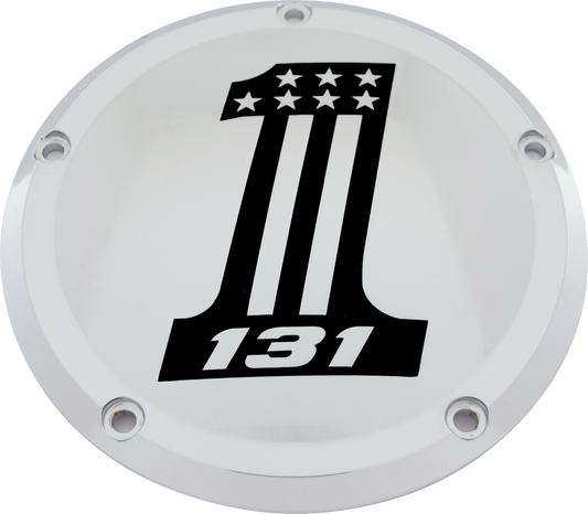 Custom Engraving 7   M8 Flt/Flh Derby Cover 131 Chrome