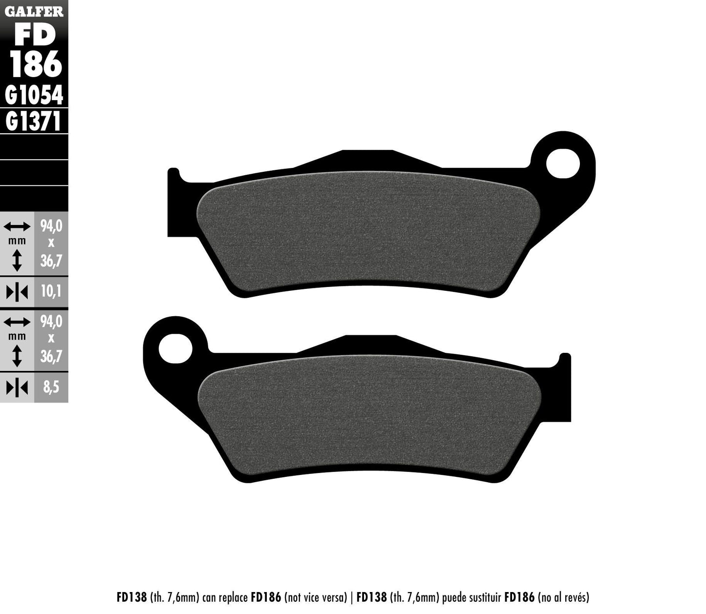 Galfer Brake Pads Semi Metallic Fd186G1054