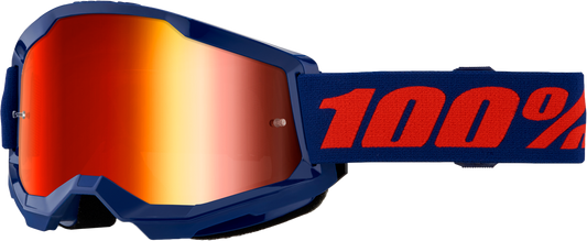 100-Percent Strata 2 Goggle Navy Mirror Red Lens