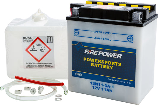 Fire Power Battery W/Acid 12N11-3A-1 12V