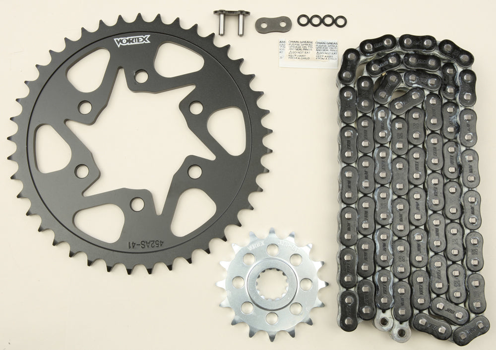 Vortex Sprocket/Chain Kit Stl/Stl 16/41T Sil Rx3 520-114L Blk