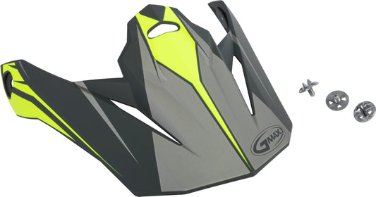 Gmax Visor W/Screws Revoke Mx-86 Matte Grey/Hi-Vis Yellow