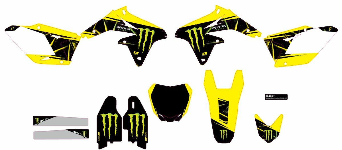 D-Cor Cmplt Kit Monster Energy Slash White Bg • #862-2040132