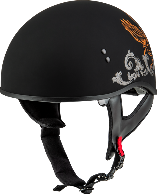 Gmax Hh-65 Corvus Helmet Matte Black/Silver/Orange Xs