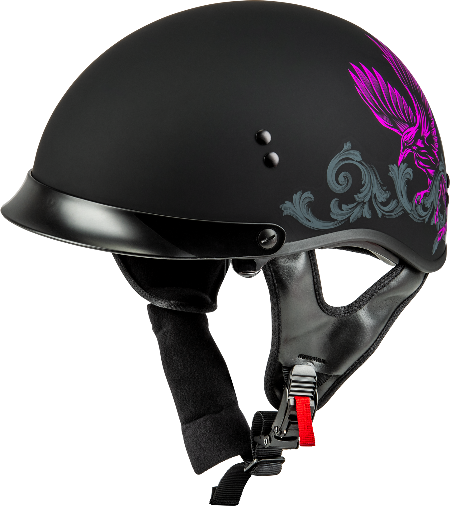 Gmax Hh-65 Corvus Helmet W/Peak Matte Black/Purple/Grey Md