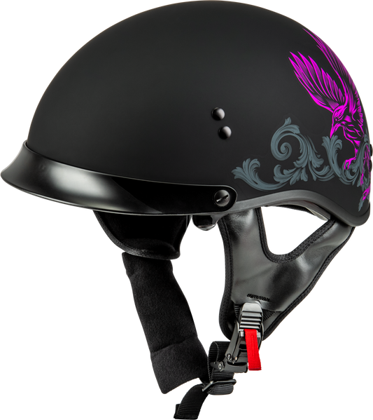 Gmax Hh-65 Corvus Helmet W/Peak Matte Black/Purple/Grey Xs