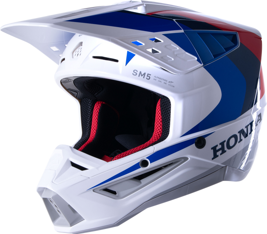Alpinestars Honda S-M5 Helmet White/Blue/Red Glossy Sm