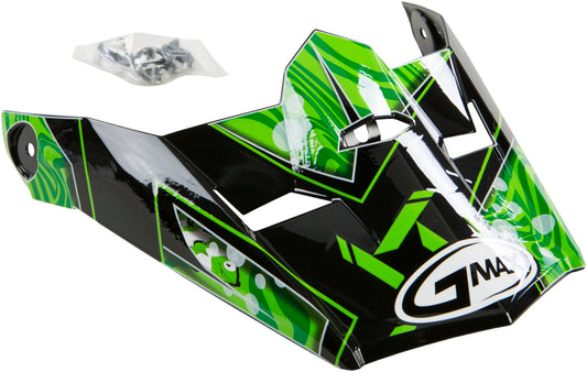 Gmax Visor W/Screws Hooper Mx-46Y Black/Green Ys-Yl