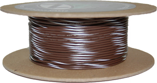 Namz Custom Cycle 100' Spool 20-Gauge Wire (Brown/White Stripe)